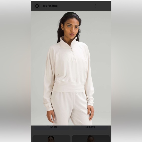lululemon athletica Tops - lululemon athletica Beige Quarter-Zip Sweatshirt